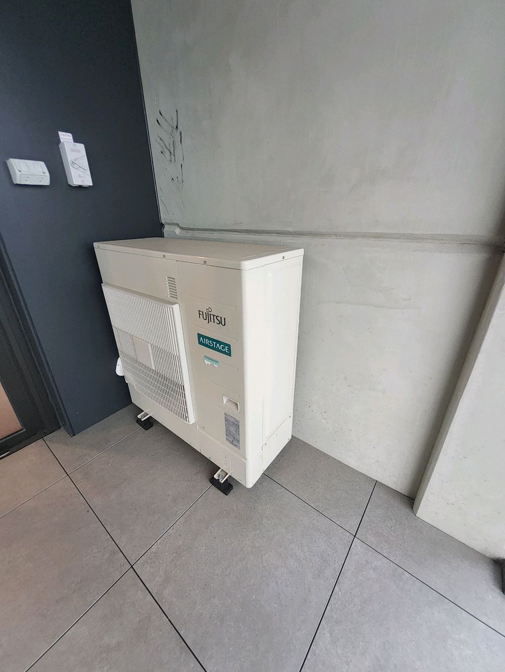Air conditioner drain pipe not yet installed at handover, Castle Hill