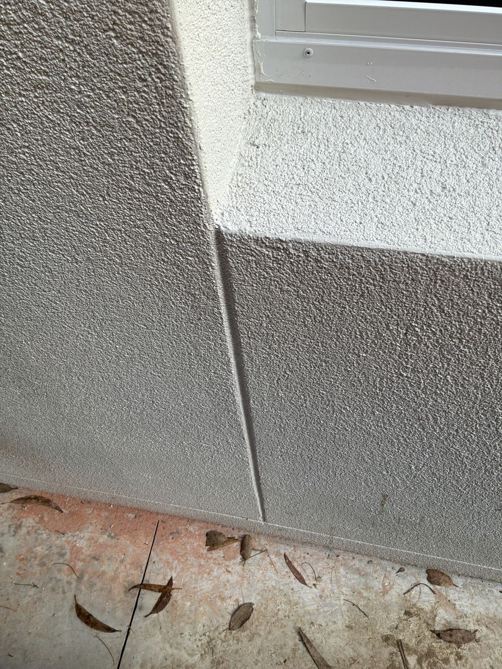 Brickwork expansion joint left open, still waiting for mastic sealant, found during a handover inspection in Castle Hill